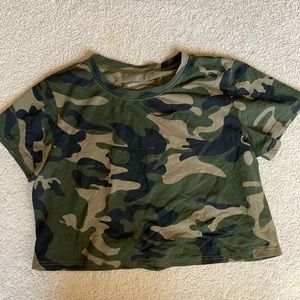 Camo Loose Crop Top